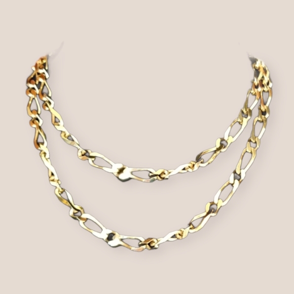 Vintage MONET Goldtone Metal Link Long Chain Necklace - Picture 6 of 13